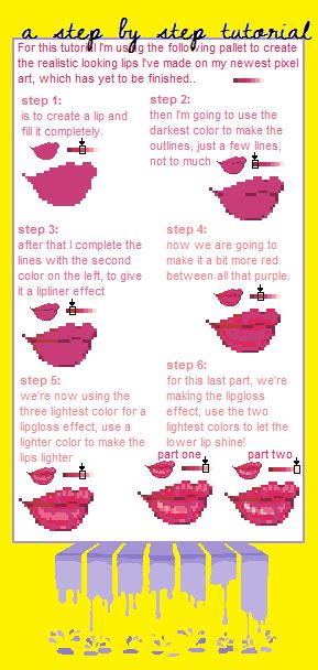 Pixel Art - Realistic Lips tutorial by MsMellaa | Pixel art tutorial, Pixel art, Pixel art design