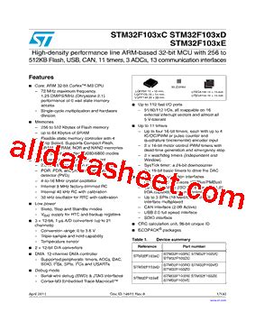 STM32F103RCT6 Datasheet(PDF) - STMicroelectronics