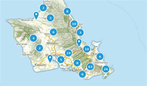 Oahu Hiking Trails Map