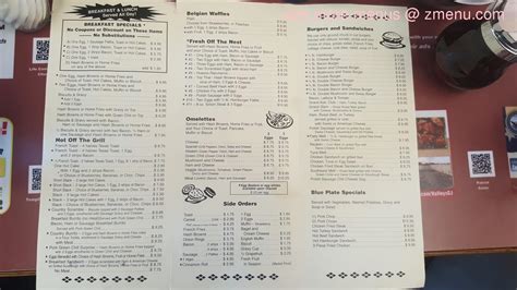 Menu at Sunrise Restaurant, Grand Junction