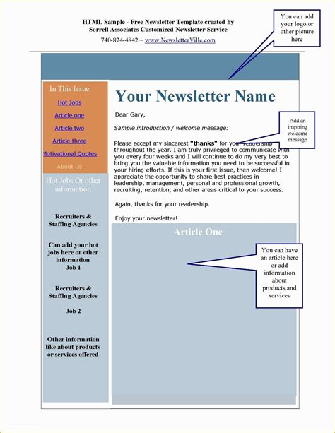 Free Sample Newsletter Templates Microsoft Word Of Ms Word Newsletter ...