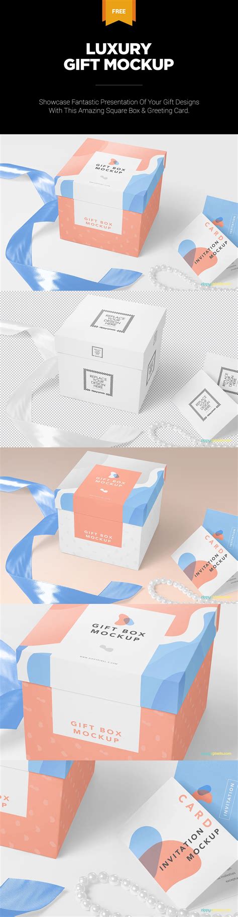 Free Luxury Gift Mockup | ZippyPixels | Packaging template, Luxury box ...