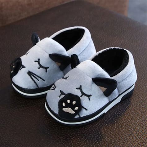 Children Boys Cotton Slippers Baby Girls Home Slippers Autumn/winter ...