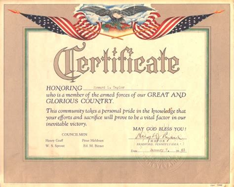 Bradford Military Certificates