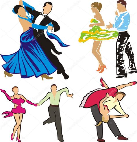 Dancing - ballroom dancers silhouettes — Stock Vector © ciuciumama #8021398