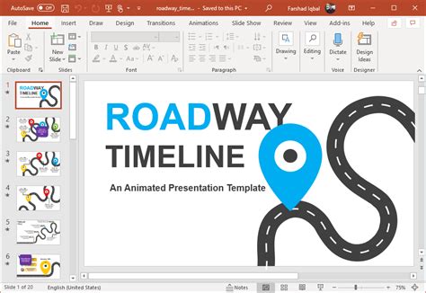 Animated Road Timeline for PowerPoint