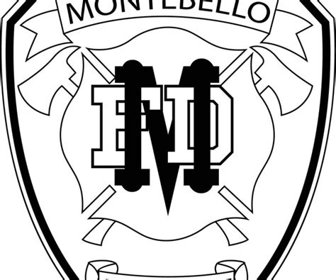 ArtStation - MONTEBELLO FIRE DEPARTMENT BADGE Black white vector outline or line art file for ...