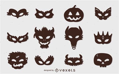 Halloween Monster Mask Set Vector Download