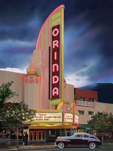 The Orinda Theatre, a classic example of Streamline Moderne style, was ...