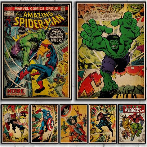 Marvel Poster Collection Superman / Venom High Quality Kraft Paper Retro Poster Living Room Bar ...