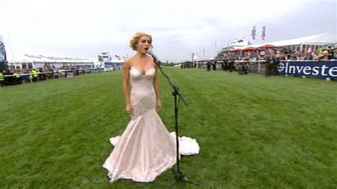 Welsh singer Katherine Jenkins sings national anthem - BBC News