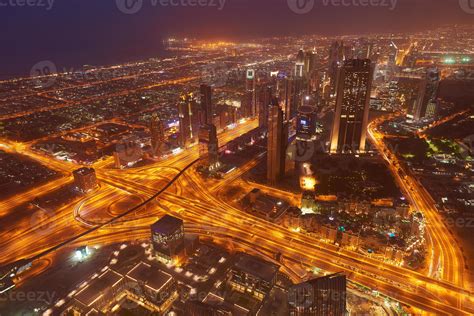 Dubai night skyline 11278817 Stock Photo at Vecteezy