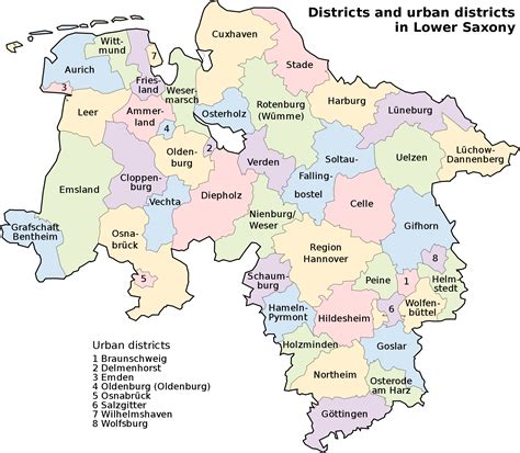 Map of Lower Saxony 2008 - Full size