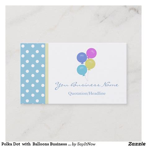 Polka Dot with Balloons Business Card | Balloon business, Party planner business cards, Event ...