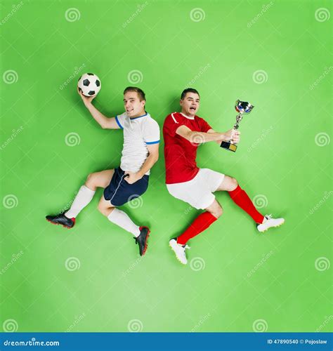 Celebrating Football Players Stock Photo - Image of gain, trophy: 47890540