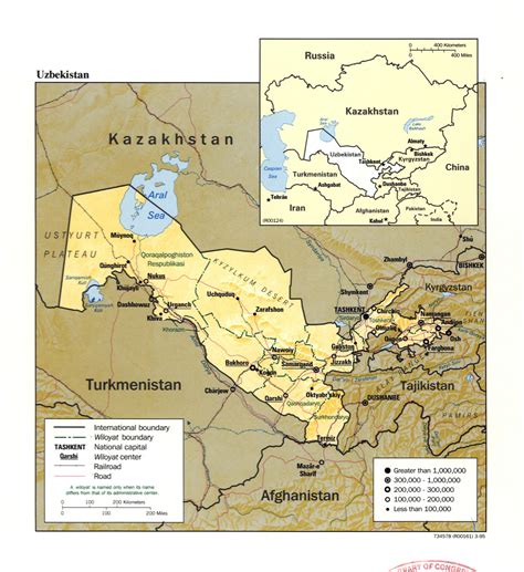 Grande detallado mapa político y administrativo de Uzbekistán con ...