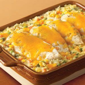 Campbell's Cheesy Chicken & Rice Casserole Recipe | SparkRecipes