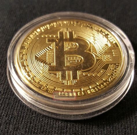 . 999 Fine Gold Bitcoin Collectors Coin - Gold Plated Shipped From Usa