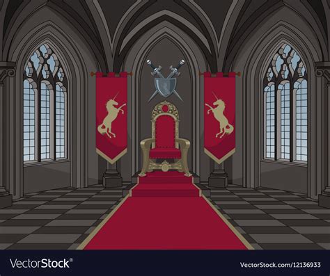 Medieval Castle Throne Room Royalty Free Vector Image | vlr.eng.br