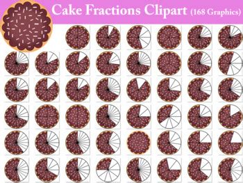 Cake Fractions Clipart- 168 Graphics! by PrwtoKoudouni | TpT