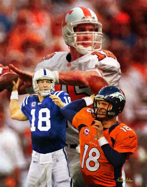 Peyton Manning Indianapolis Colts Denver Broncos Tennessee Volunteers QB Quarterback Art 3 8x10 ...