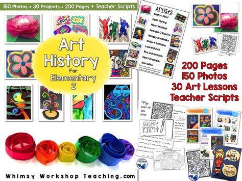 Art History 2 has 30 easy art lessons for busy teachers with a read aloud script and photo ...