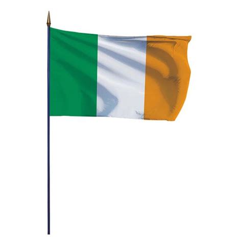 Drapeau Irlande monté sur une hampe en bois - DOUBLET