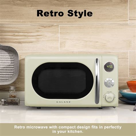 Galanz 0.7 Cu. ft. Retro Countertop Microwave Oven, 700 Watts, Cream Color