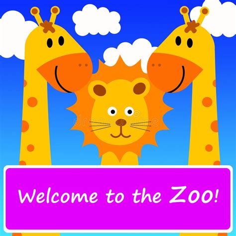 Welcome to the zoo stock illustration. Image of funny - 18765712