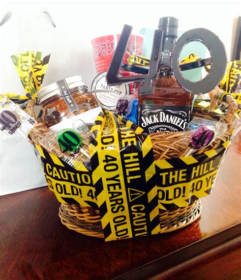 40th birthday basket #40thbirthday #basket #jackdaniels #giftbasket Birthday Gift Quote, Mom ...