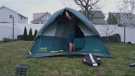 Coleman Tent with Dark Room Technology Set Up - YouTube