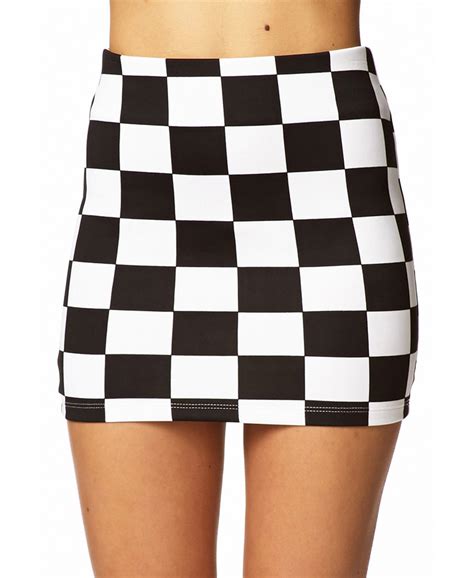 Lyst - Forever 21 Checkered Mini Skirt in White