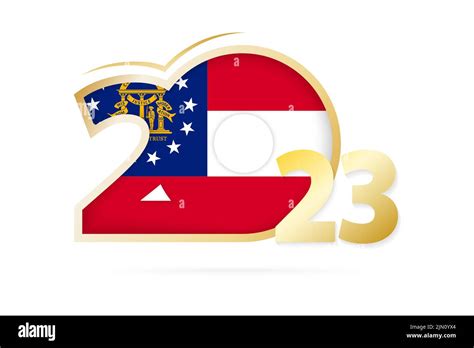 Year 2023 with Georgia Flag pattern. Vector Illustration Stock Vector ...