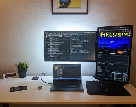 Dual Monitor Desktop & Laptop Dorm Setup | Computer desk setup, Desktop ...