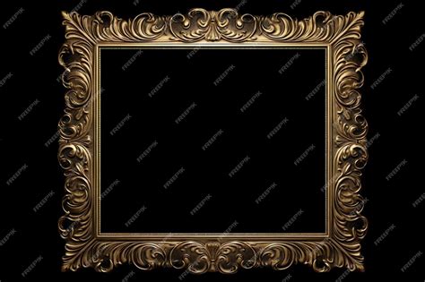 Premium AI Image | a gold frame with a black background with a gold border.