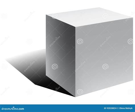 Vector 3d Cube with Shadow. Stock Vector - Illustration of line, point: 92028824