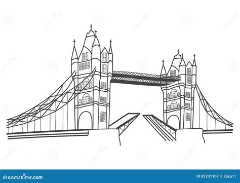 London Bridge Drawing Vector Illustration | CartoonDealer.com #26033864