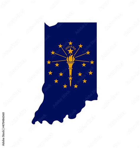 indiana flag in state map shape symbol icon Stock Vector | Adobe Stock