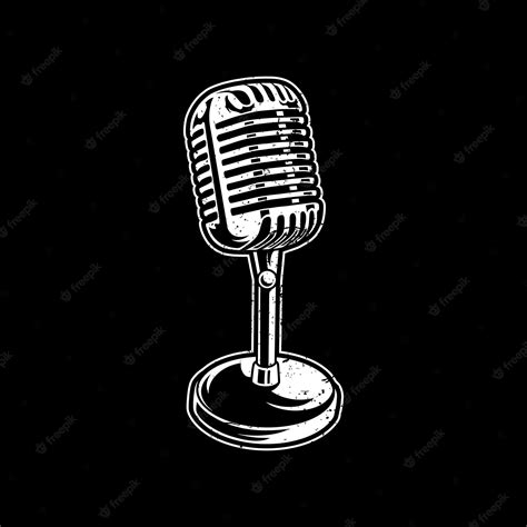 Premium Vector | Microphone artwork illustration design logo