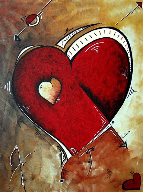 Abstract Heart Original Painting Valentines Day Heart Beat By Madart Painting by Megan Duncanson