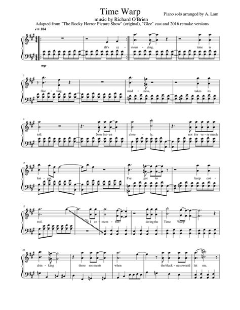 Time Warp (Piano Solo) Sheet music for Piano | Download free in PDF or ...