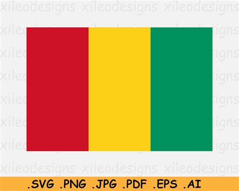 Guinea Flag SVG Guinean National Nation Country Banner - Etsy