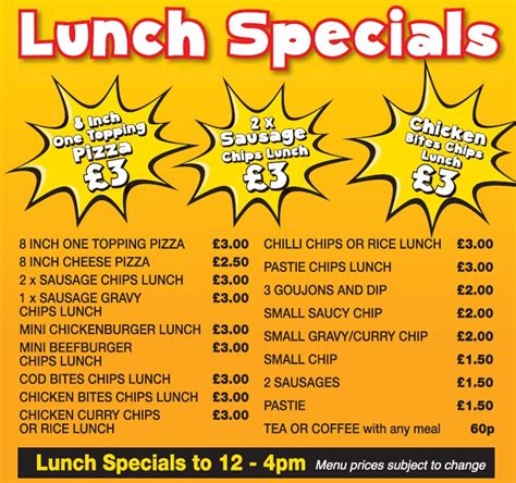 Chip Shop Menu | Super Chippy Bangor