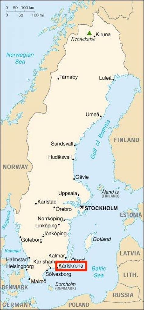 Karlskrona Sweden map - Map of Karlskrona Sweden (Northern Europe - Europe)