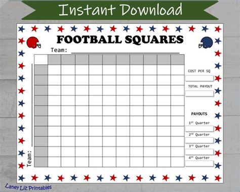 Printable 2024 Football Pool Templates, Sheets, Cards | Gridiron Games ...