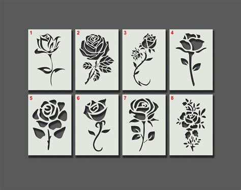 Rose Stencils Reusable Stencils for Wall Art, Home Décor, Painting, Art ...