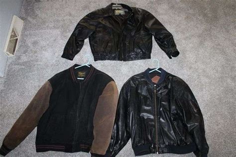 3 men's leather jackets