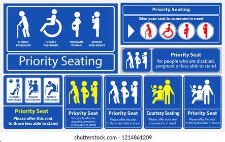 Priority Seat Sticker Using Public Transportation Stock Vector (Royalty ...