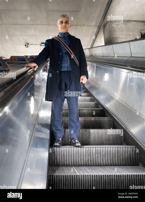 London Mayor Sadiq Khan at Westminster Underground Station in London where he took the tube to ...