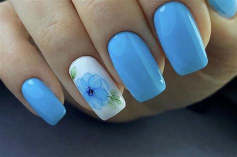 Light Blue Nail Designs, Light Blue Nails, Cute Nail Colors, Summer Nails Colors, Spring Nails ...